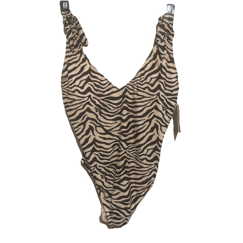 Zebra Print Women's Swim Suite New With Rage XL Sanctuary High Cut Leg